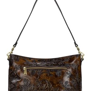 Patricia Nash Betta Medium Leather Crossbody, - Brown Bark Le